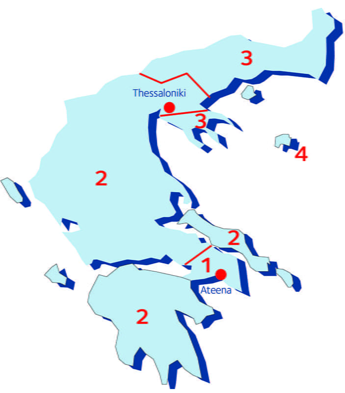 Kartta: Kreikka postinumeroalueet ja DSV:n terminaali kartalla
